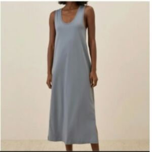Pact Organic Maxi Tank Smoke Blue Long Dress - Sz Small